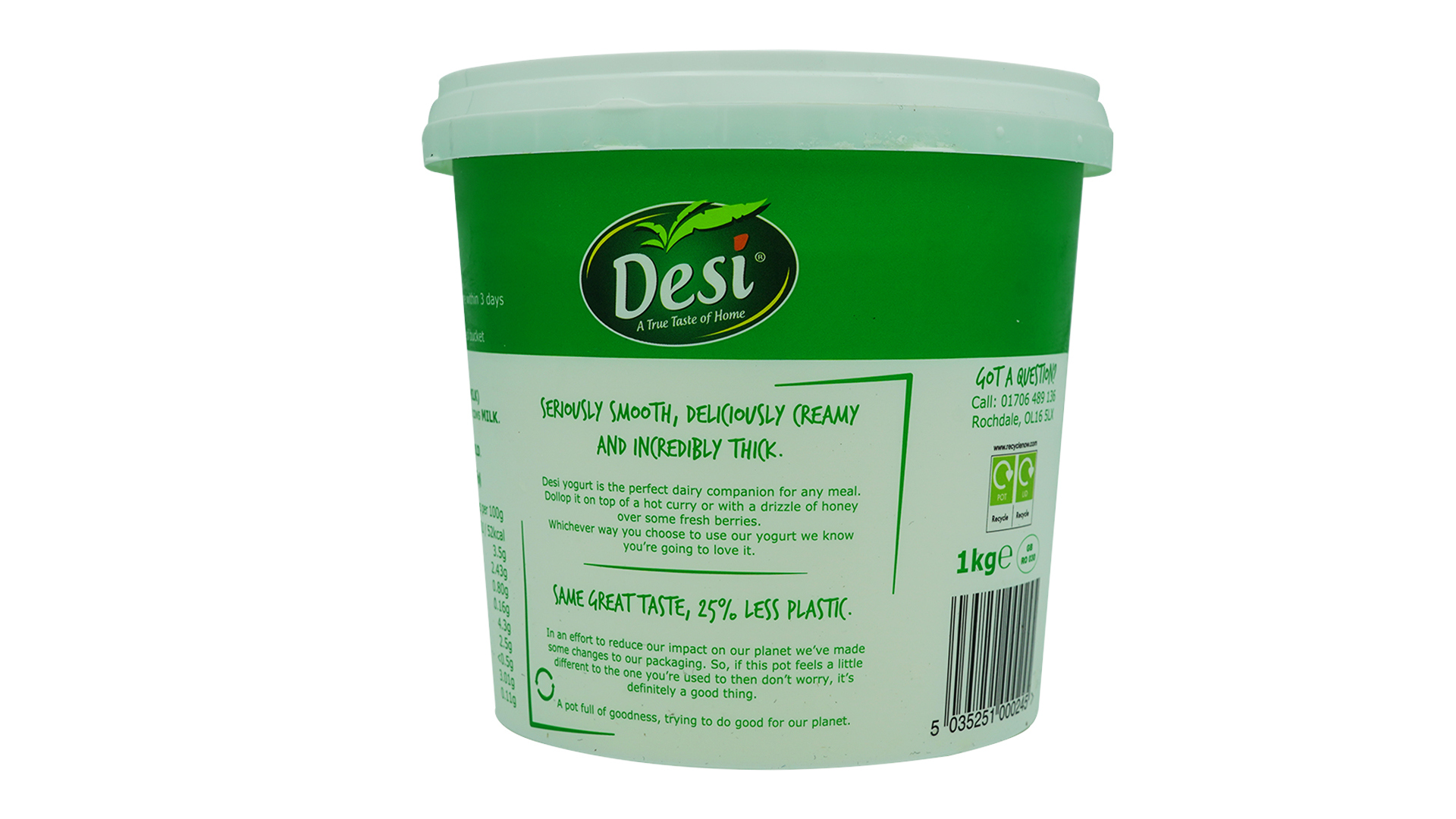 Desi natural live set yogurt 1kg 2