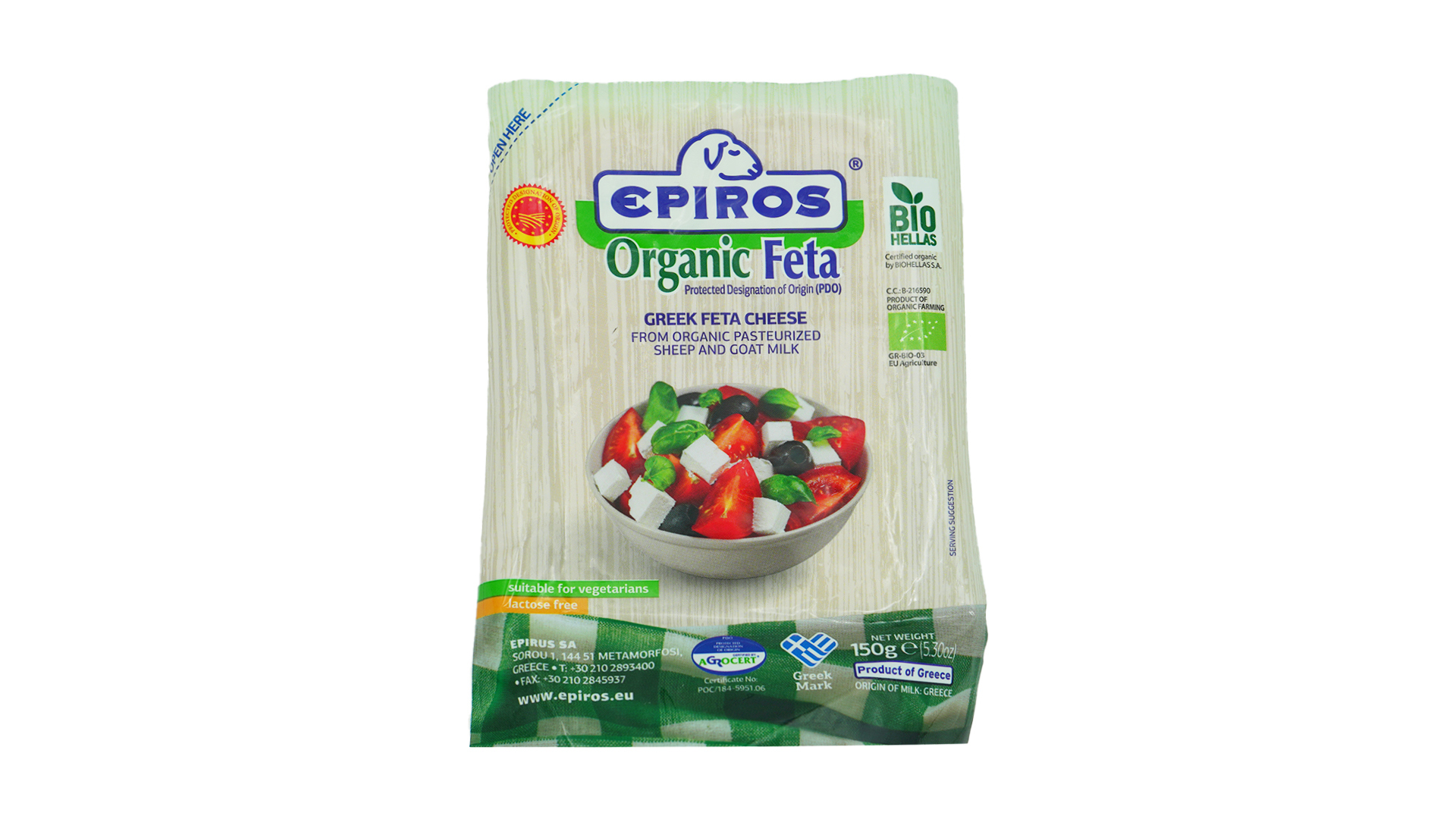 Epiros organic feta greek feta cheese 150g 1