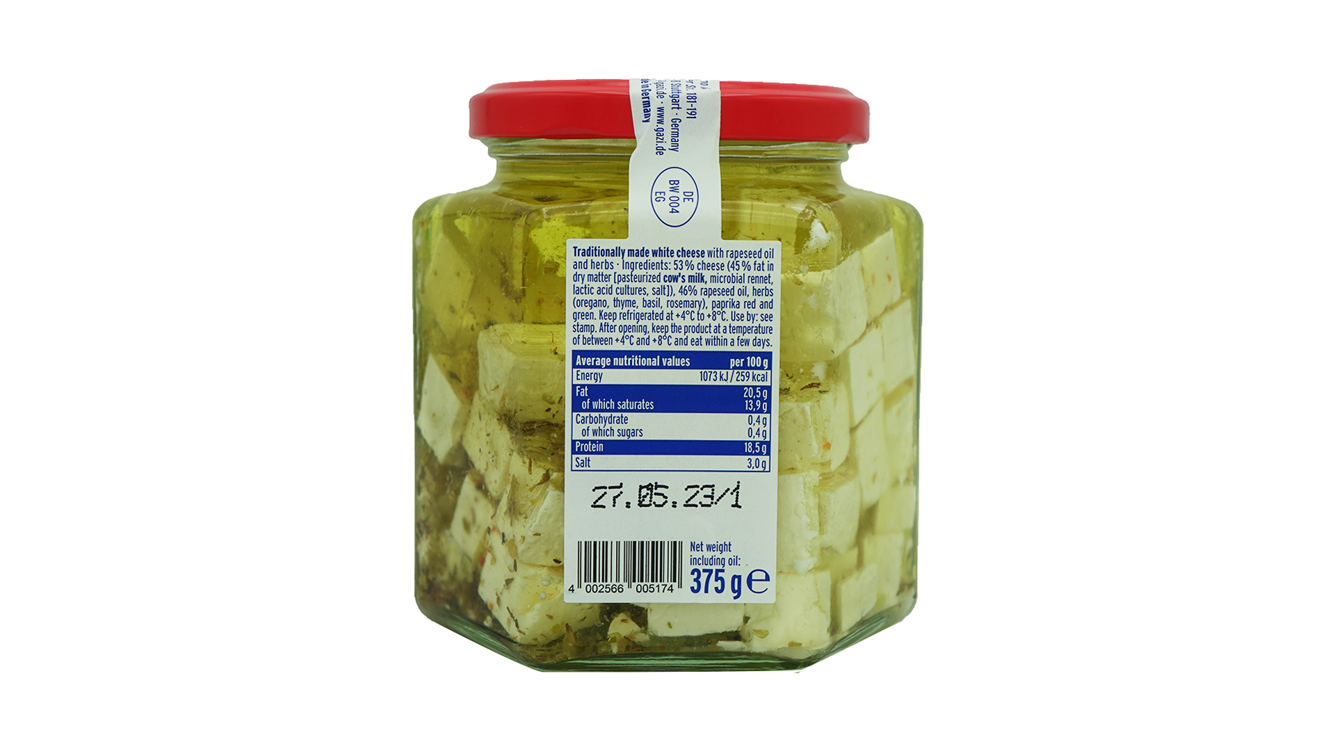 Gazi salad cheese in oil with herbs blue label 375g 2