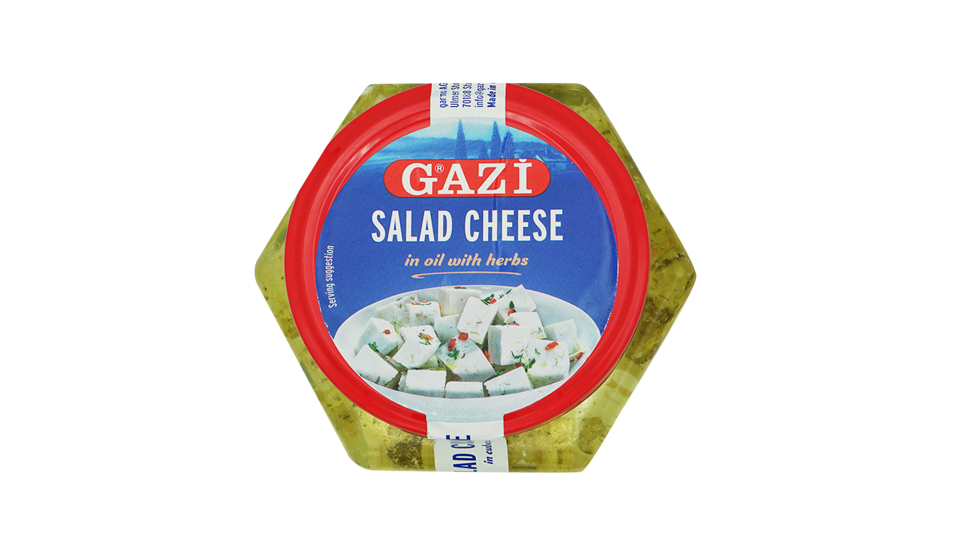 Gazi salad cheese in oil with herbs blue label 375g 4